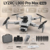 Квадрокоптер LYZRC L900 Pro Max Grey — дрон з 4K камерою, GPS, FPV, БК моторами, лазерним уникненням перешкод, до 28 хвилин польоту, дальністю до 1200 м, кейс, сірий